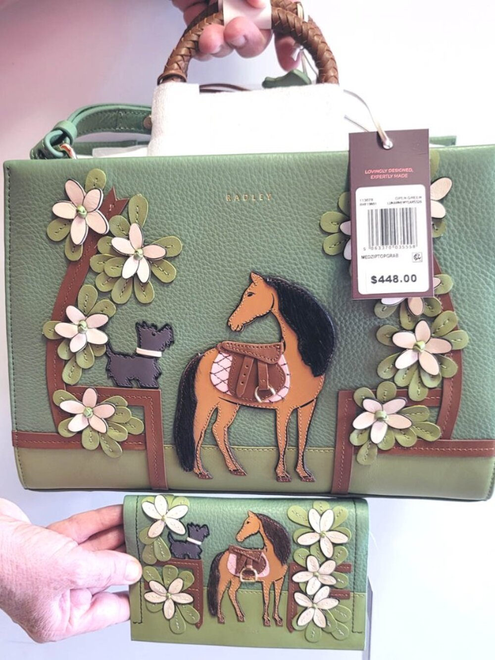 2 pc. NWT RADLEY LONDON LUNAR YEAR OF HORSE 3D LIMITED ED. PURSE/BAG-WALLET SET